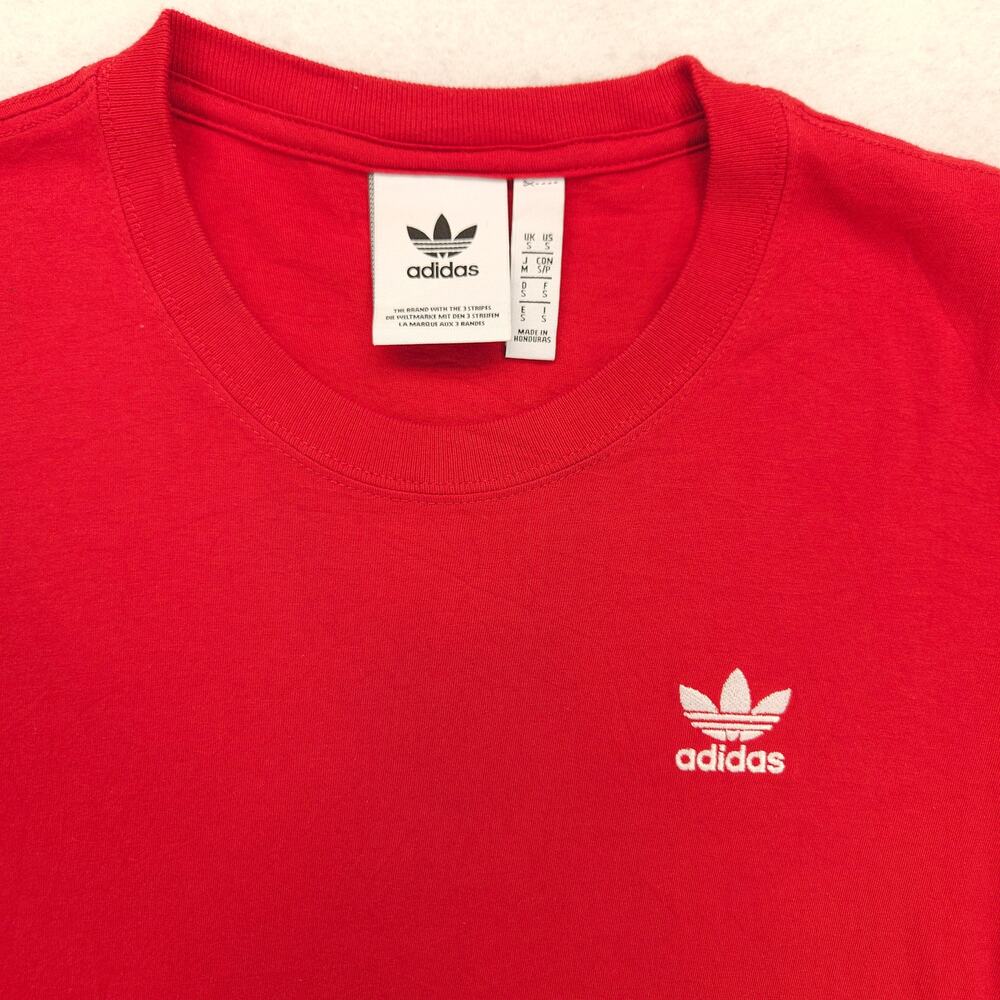Adidas Casual Crew Neck Short Sleeve Graphic T Shirt Mens Size Small S Red